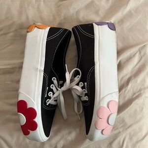 Vans Black Sneakers with Multicolor Floral Accents